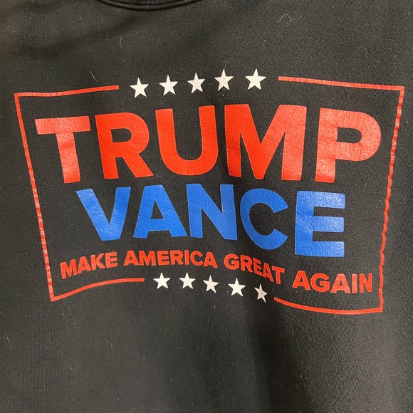 Black Graphic Hooded Sweatshirt with Red & Blue Logo - Picture 2 of 6